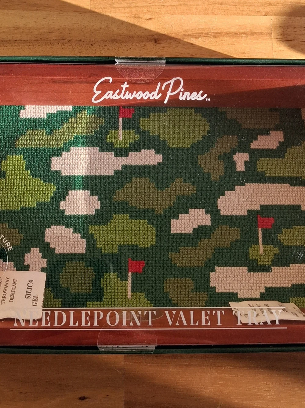 Eastwood Pines Needlepoint Valet Tray In Golf Design For Office/Desk/Decor